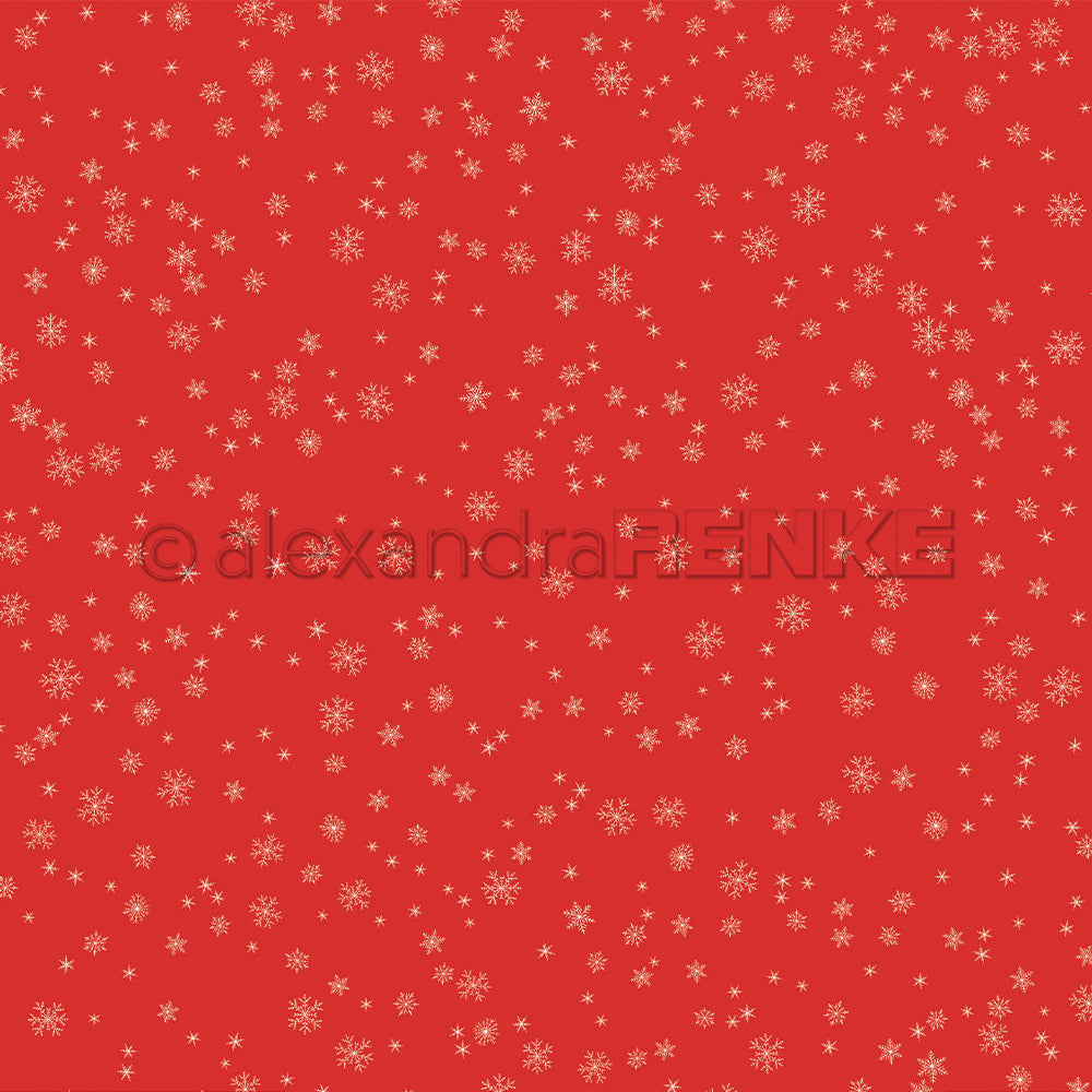 Design Paper 'Schneeflocken auf Leuchtend Rot' A. RENKE