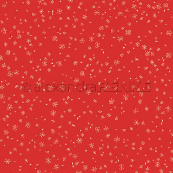Design Paper 'Schneeflocken auf Leuchtend Rot' A. RENKE