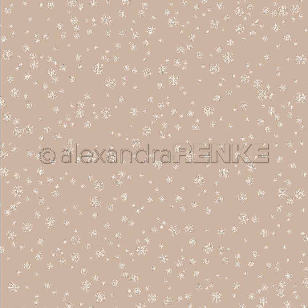 Design Paper 'Schneeflocken auf Graubeige' A. RENKE