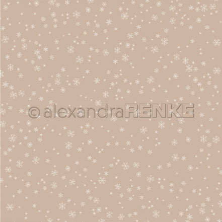 Design Paper 'Schneeflocken auf Graubeige' A. RENKE