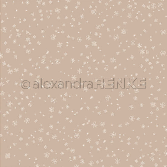 Design Paper 'Schneeflocken auf Graubeige' A. RENKE