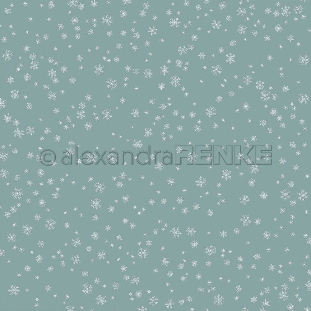 Design Paper 'Schneeflocken auf Elegant Blau' A. RENKE
