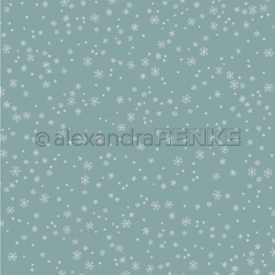 Design Paper 'Schneeflocken auf Elegant Blau' A. RENKE