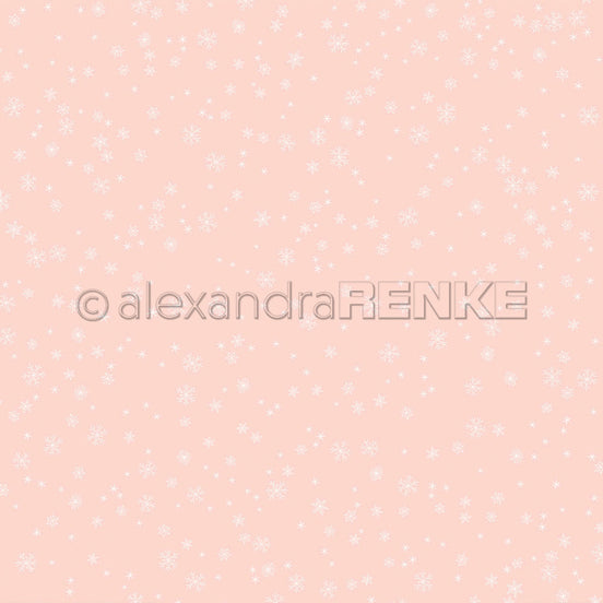 Design Paper 'Schneeflocken auf Rosa' A. RENKE
