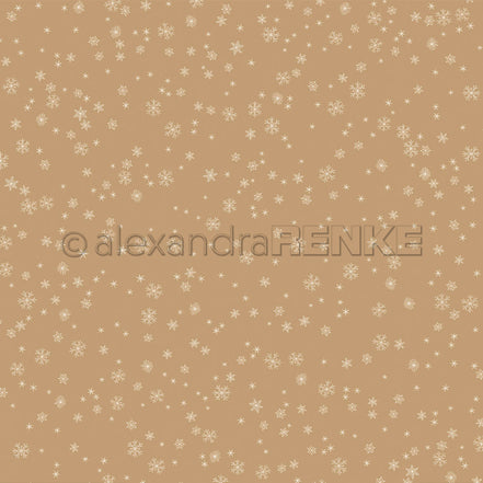 Design Paper 'Schneeflocken auf Goldbeige' A. RENKE