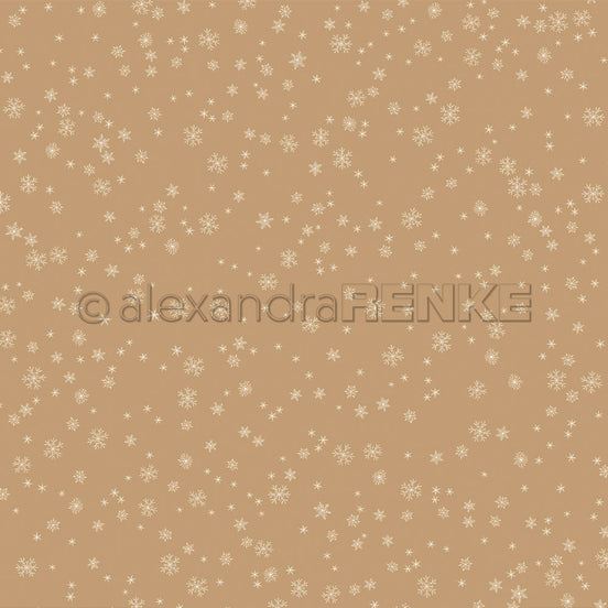 Design Paper 'Schneeflocken auf Goldbeige' A. RENKE