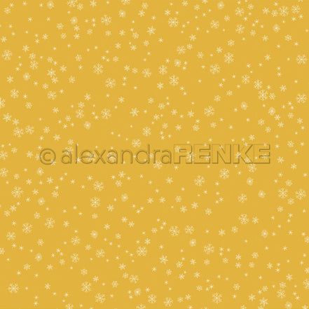 Design Paper 'Schneeflocken auf Senfgelb' A. RENKE
