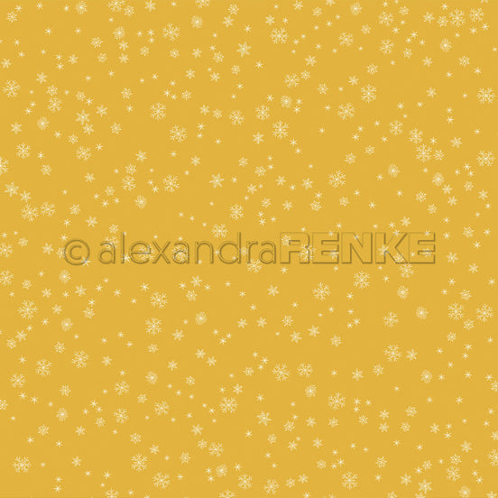 Design Paper 'Schneeflocken auf Senfgelb' A. RENKE