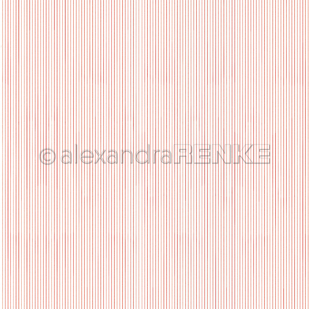 Design Paper 'Zarte Streifen Leuchtend Rot' A. RENKE