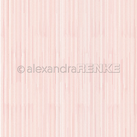 Design Paper 'Zarte Streifen Leuchtend Rot' A. RENKE