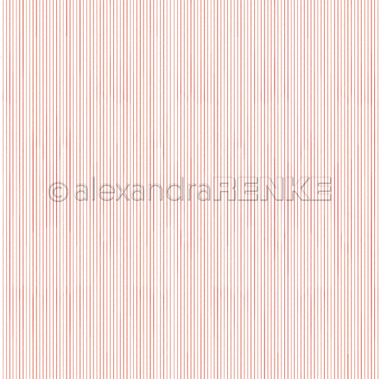 Design Paper 'Zarte Streifen Leuchtend Rot' A. RENKE