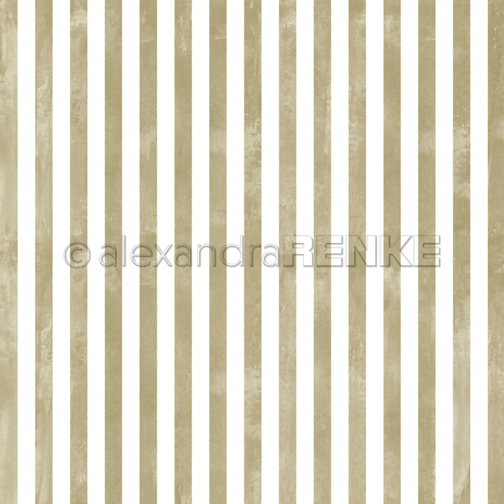 Design Paper 'Breite Aquarell Streifen Moosgrün' A. RENKE