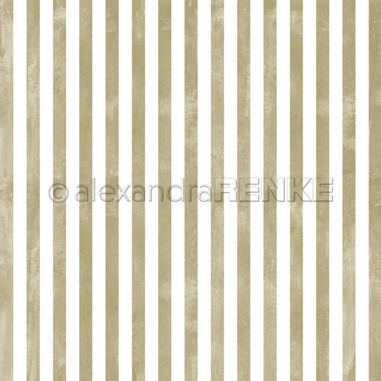 Design Paper 'Breite Aquarell Streifen Moosgrün' A. RENKE