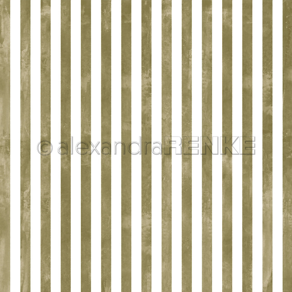 Design Paper 'Breite Aquarell Streifen Schattengrün' A. RENKE