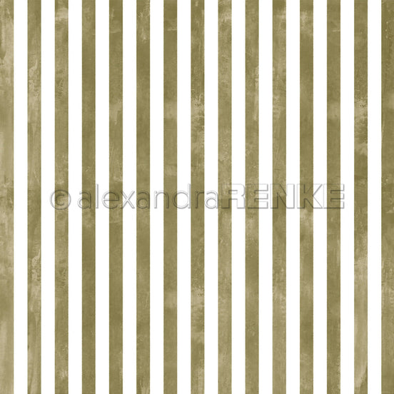 Design Paper 'Breite Aquarell Streifen Schattengrün' A. RENKE