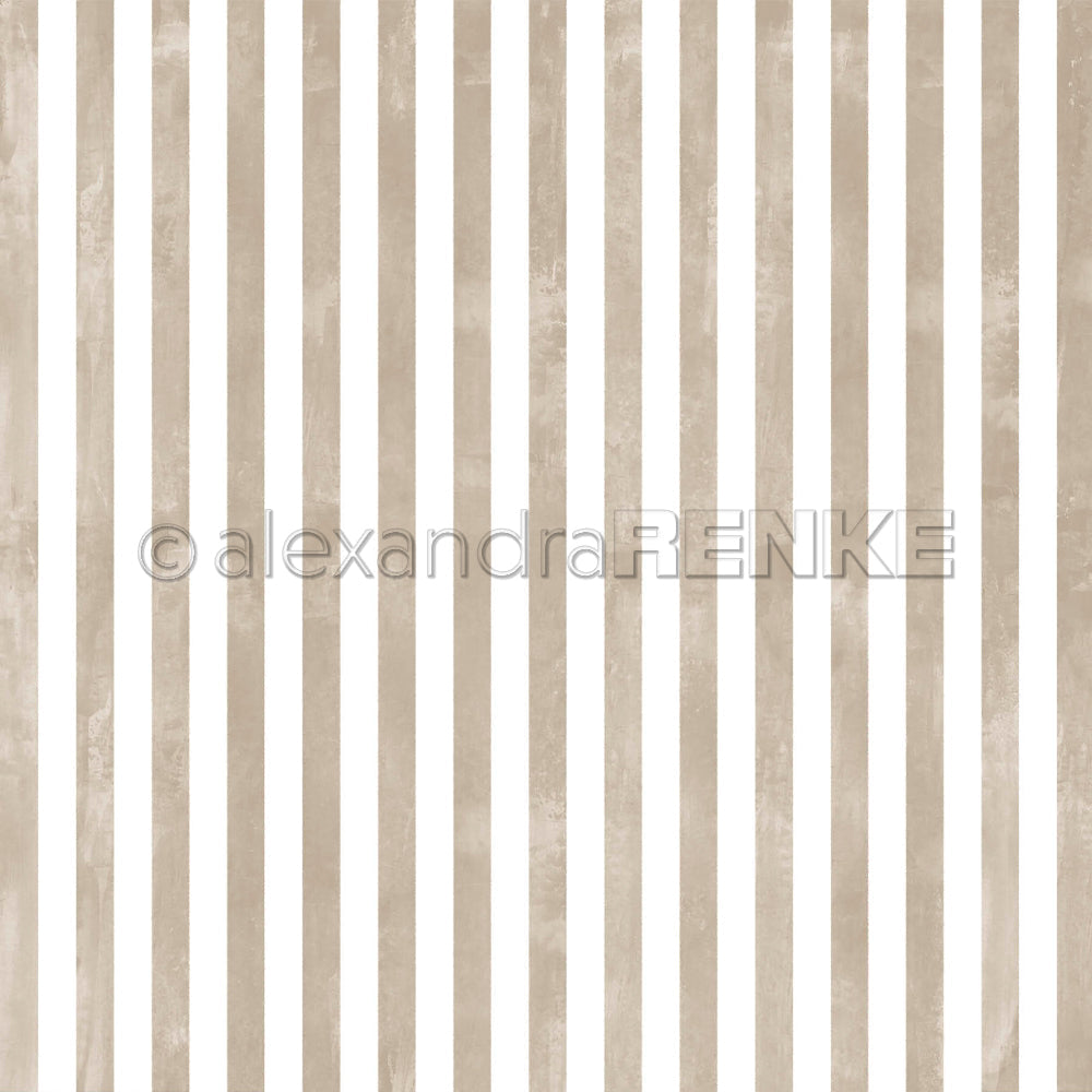Design Paper 'Breite Aquarell Streifen Cremebraun' A. RENKE
