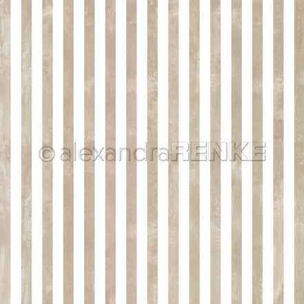 Design Paper 'Breite Aquarell Streifen Cremebraun' A. RENKE