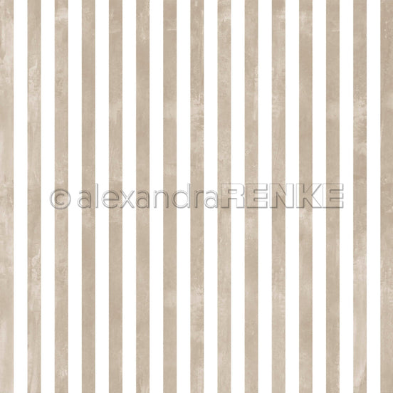 Design Paper 'Breite Aquarell Streifen Cremebraun' A. RENKE