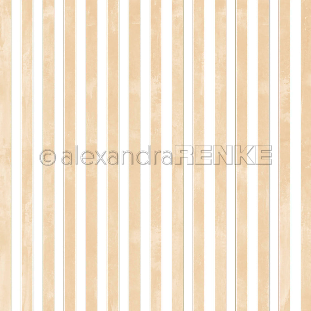Design Paper 'Breite Aquarell Streifen mit Goldakzent Lieblingsbeige' A. RENKE