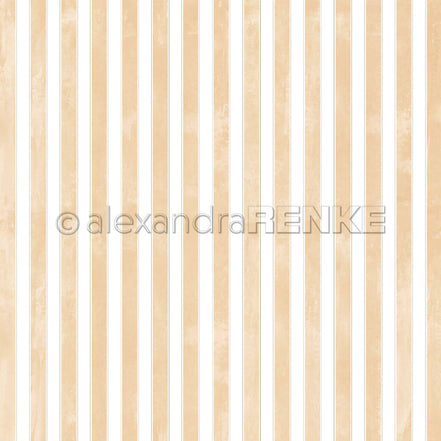 Design Paper 'Breite Aquarell Streifen mit Goldakzent Lieblingsbeige' A. RENKE