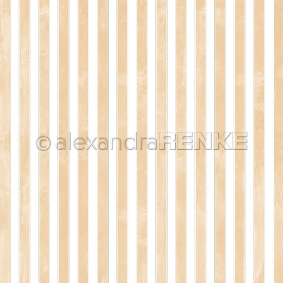 Design Paper 'Breite Aquarell Streifen mit Goldakzent Lieblingsbeige' A. RENKE