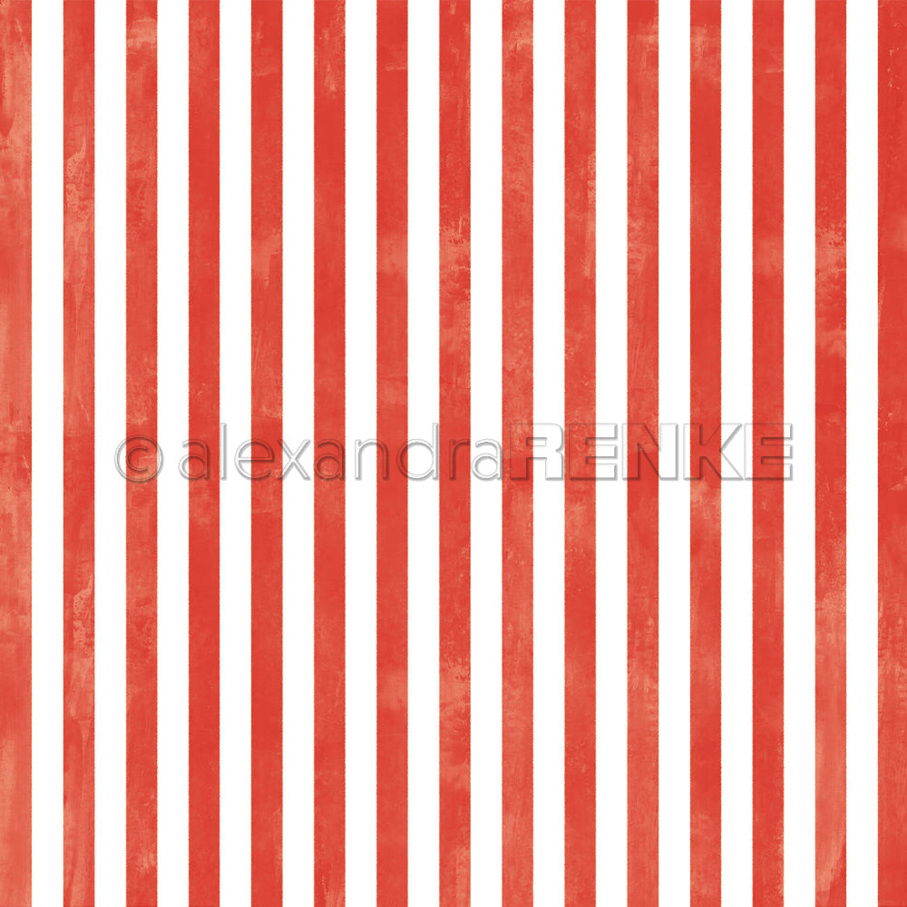 Design Paper 'Breite Aquarell Streifen Leuchtend Rot' A. RENKE