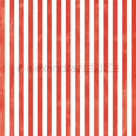 Design Paper 'Breite Aquarell Streifen Leuchtend Rot' A. RENKE