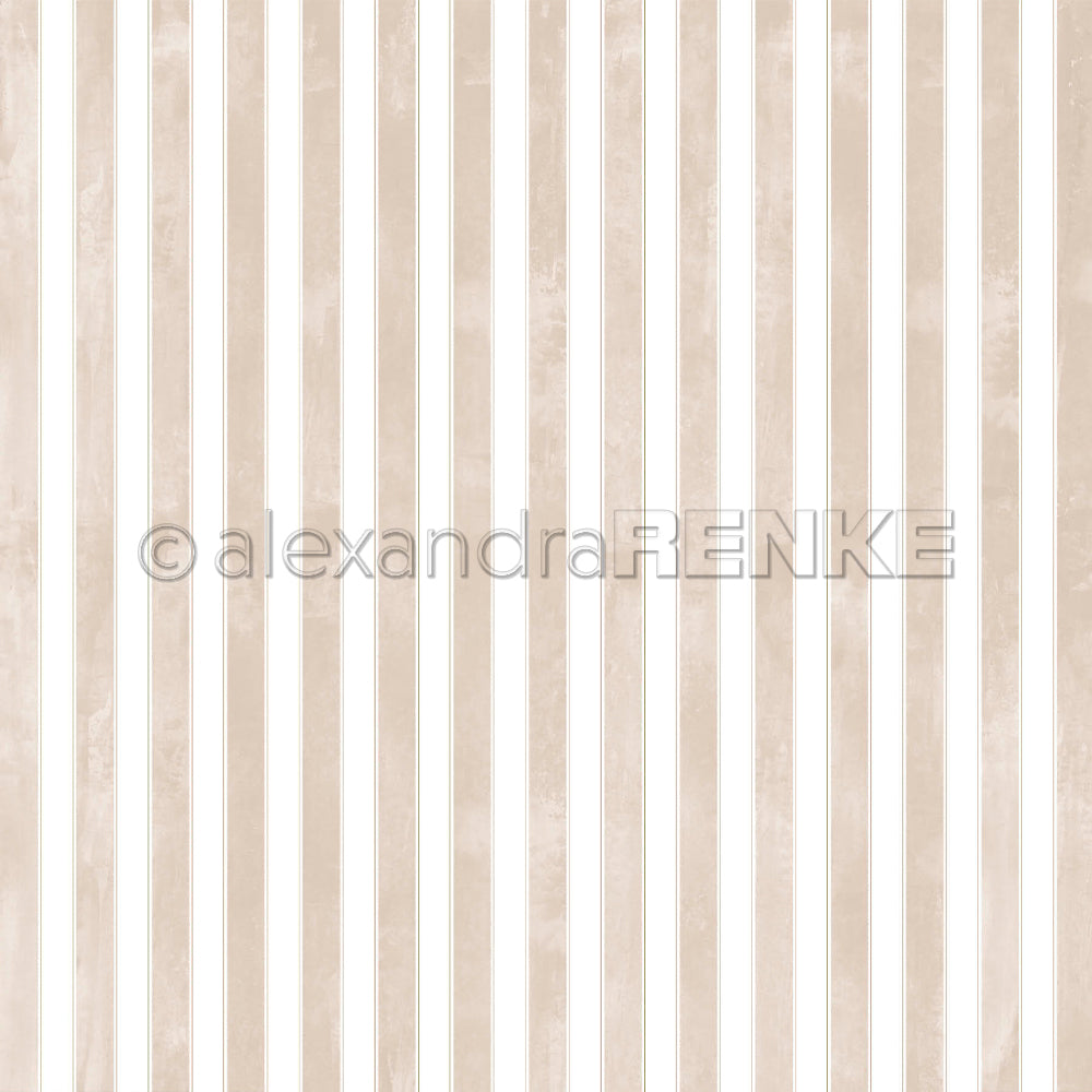 Design Paper 'Breite Aquarell Streifen mit Goldakzent Graubeige' A. RENKE
