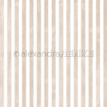 Design Paper 'Breite Aquarell Streifen mit Goldakzent Graubeige' A. RENKE