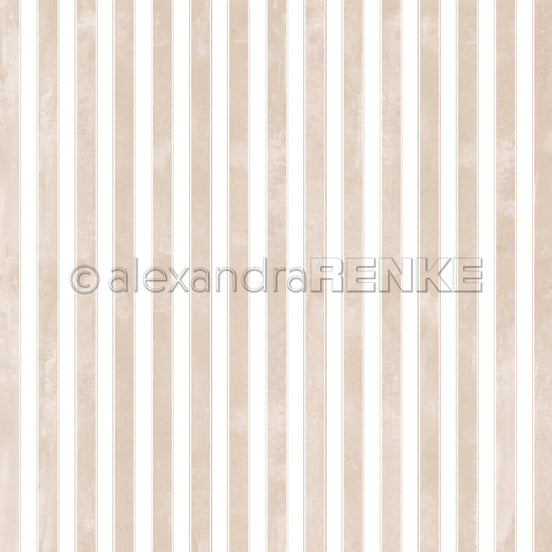 Design Paper 'Breite Aquarell Streifen mit Goldakzent Graubeige' A. RENKE