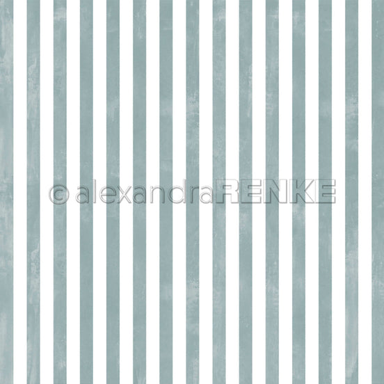 Design Paper 'Breite Aquarell Streifen Elegant Blau' A. RENKE