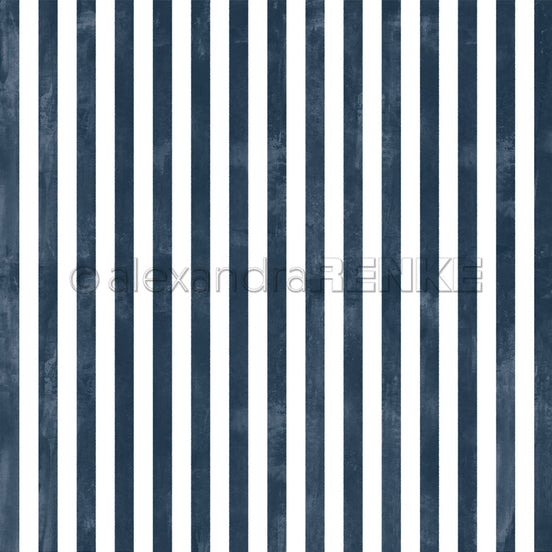 Design Paper 'Breite Aquarell Streifen Premiumblau' A. RENKE