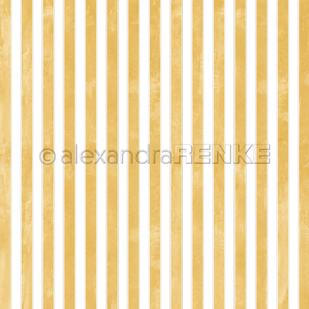 Design Paper 'Breite Aquarell Streifen mit Goldakzent Senfgelb' A. RENKE