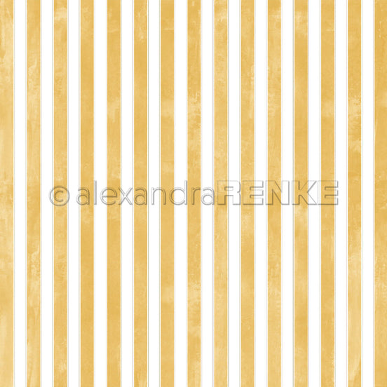 Design Paper 'Breite Aquarell Streifen mit Goldakzent Senfgelb' A. RENKE