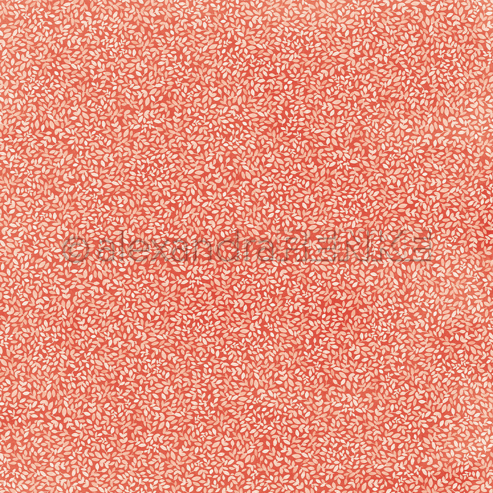 Design Paper 'Blättchen auf Leuchtend Rot' A. RENKE