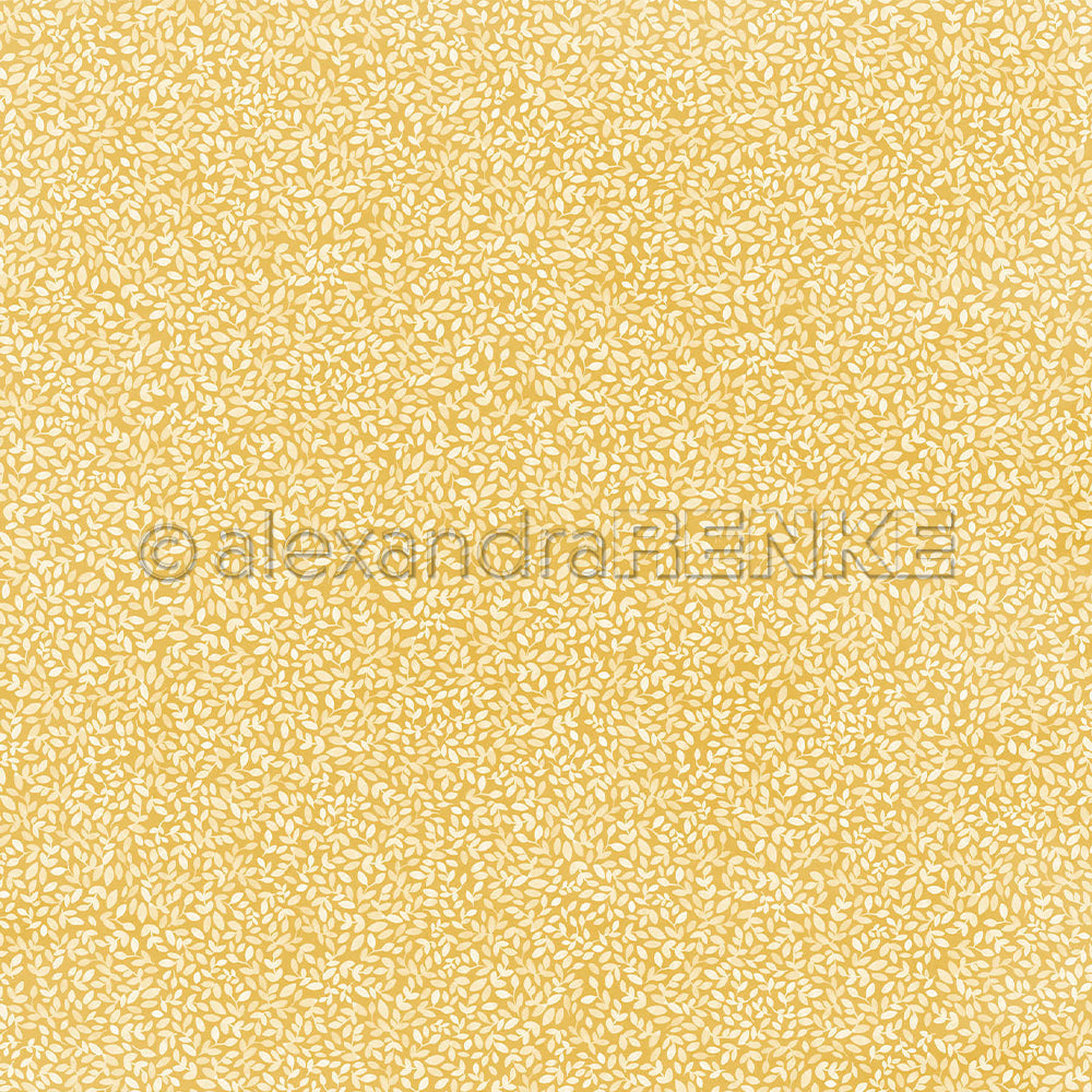 Design Paper 'Blättchen auf Senfgelb' A. RENKE