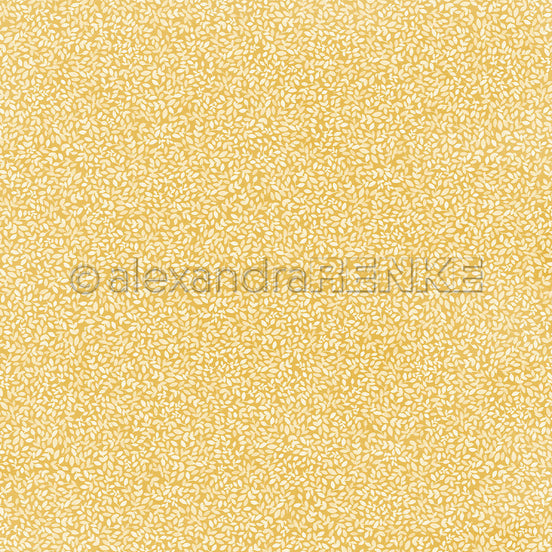 Design Paper 'Blättchen auf Senfgelb' A. RENKE