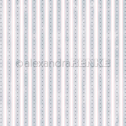 Design Paper 'Aquarell Streifen Denim Hell mit Herzchen' A. RENKE