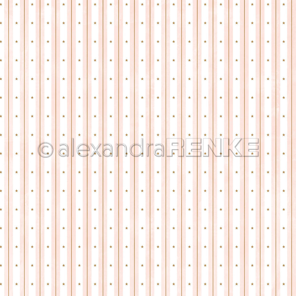 Design Paper 'Aquarell Streifen Kombi Sterne Rosa' A. RENKE