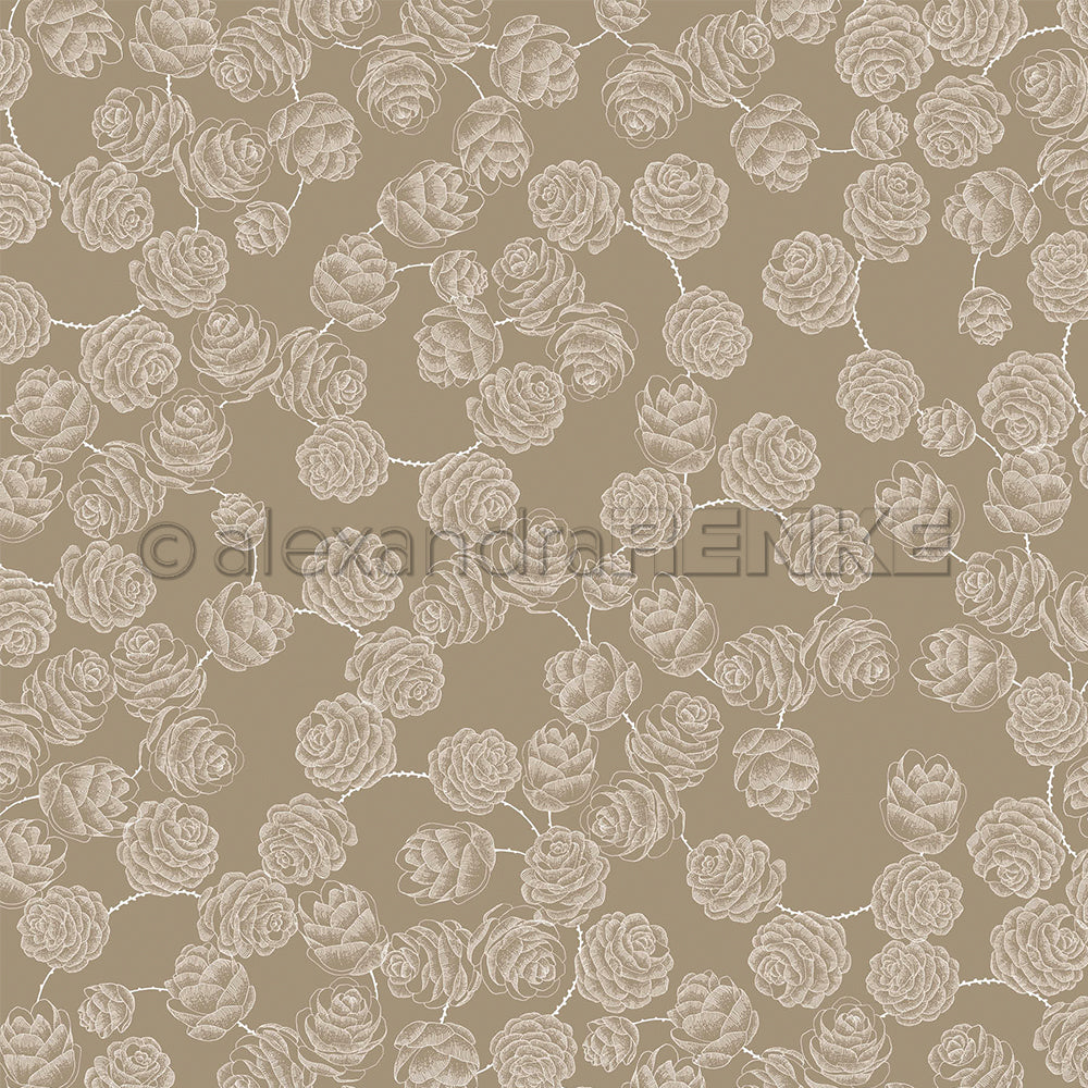 Design Paper 'Zapfen auf Cremebraun' A. RENKE