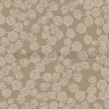 Design Paper 'Zapfen auf Cremebraun' A. RENKE