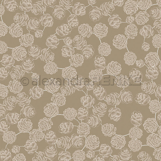 Design Paper 'Zapfen auf Cremebraun' A. RENKE