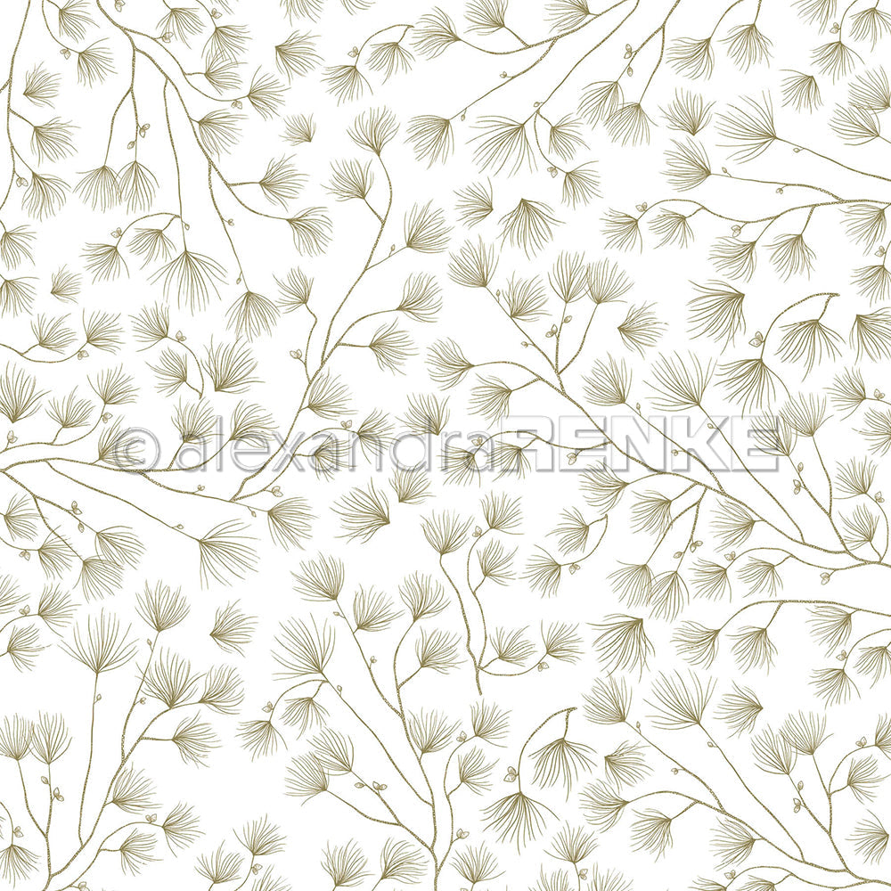 Design Paper 'Nadeln Klein Moosgrün' A. RENKE