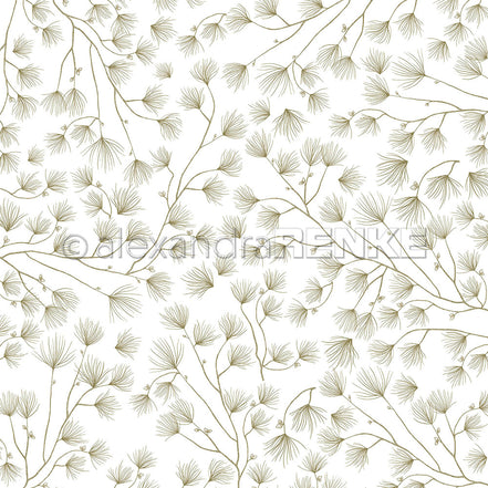 Design Paper 'Nadeln Klein Moosgrün' A. RENKE
