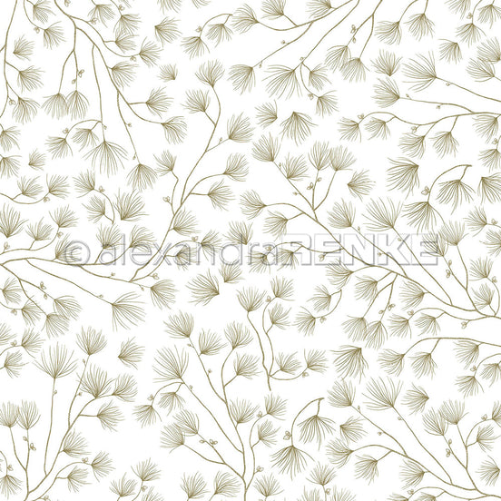 Design Paper 'Nadeln Klein Moosgrün' A. RENKE