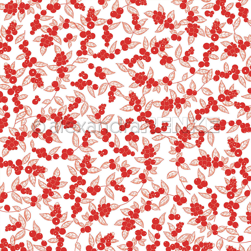 Design Paper 'Beeren Leuchtend Rot' A. RENKE