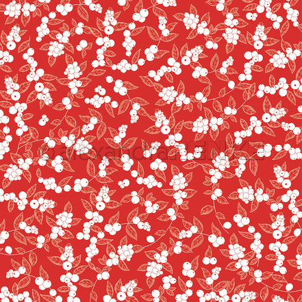 Design Paper 'Strauchbeeren auf Leuchtend Rot' A. RENKE