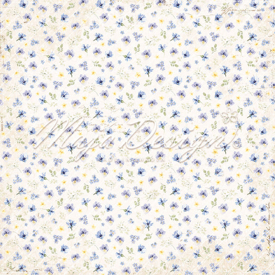 Paper sheet "Spring Garden - Cornflower &amp; Iris" - 1409 - MAJA DESIGN