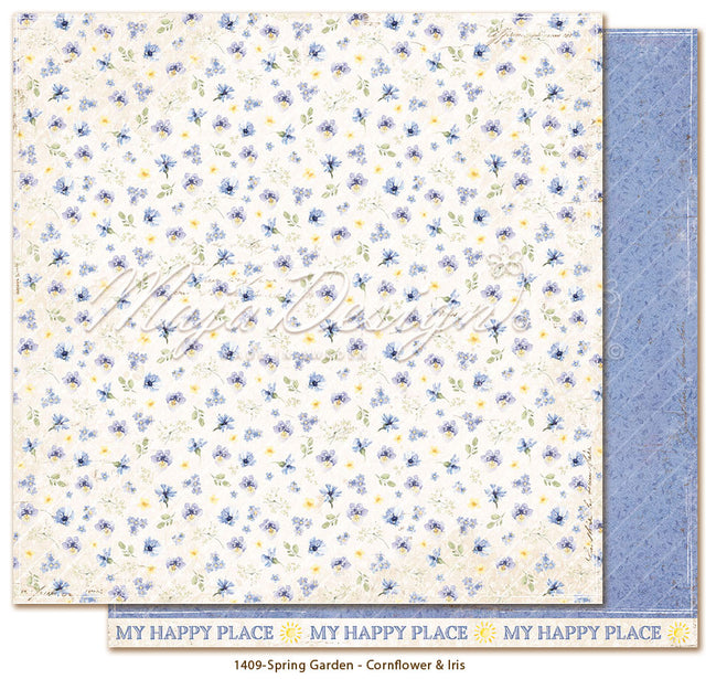 Foglio carta "Spring Garden - Cornflower & Iris" - 1409 - MAJA DESIGN