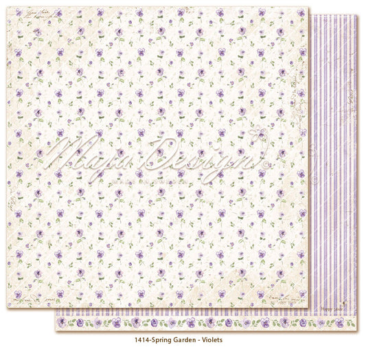 Foglio carta "Spring Garden - Violets" - 1414 - MAJA DESIGN